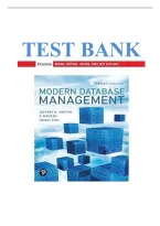 Test Bank For Modern Database Management&comma; 13 edition By Jeffrey A&period;Hoffer All Chapters Included