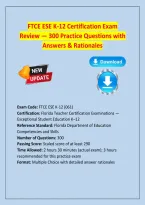 FTCE Exceptional Student Education &lpar;ESE&rpar; K&ndash;12 Certification Exam Review &ndash; 300 Practice Questions with Answers and Detailed Rationales