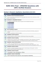 NURS 3031 Final &ndash; UPDATED Questions with&NewLine;100&percnt; Verified Answers
