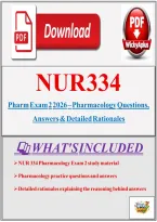 NUR 334 Pharm Exam 2 2026 &ndash; Pharmacology Questions&comma; Answers & Detailed Rationales