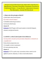Oregon Licensed Dietitian Exam 2026&ndash;2027&colon; Food Service &NewLine;Management&comma; Nutrition Counseling&comma; Community Nutrition & &NewLine;Professional Ethics &mdash; Exam Review &vert; Questions & Answers &NewLine;Plus Rationales &vert; Instant Pdf Download 
