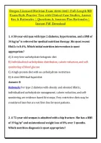Oregon Licensed Dietitian Exam 2026&ndash;2027&colon; Full-Length RD &NewLine;Exam-Style Practice Test with Clinical Case Studies&comma; Answer &NewLine;Key & Rationales &vert; Questions & Answers Plus Rationales &vert; &NewLine;Instant Pdf Download