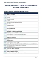 Podiatry Antibiotics &ndash; UPDATED Questions with&NewLine;100&percnt; Verified Answers