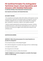 FE Certified Portable Fire Extinguisher Technician Exam &vert; Exam Questions and Answers with Detailed Rationales