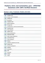 Podiatry clinic and workstation&lowbar;quiz &ndash; UPDATED&NewLine;Questions with 100&percnt; Verified Answers