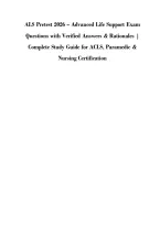 ALS Pretest 2026 &ndash; Advanced Life Support Exam &NewLine;Questions with Verified Answers & Rationales &vert; &NewLine;Complete Study Guide for ACLS&comma; Paramedic & &NewLine;Nursing Certification 