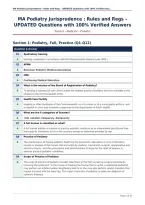 MA Podiatry Jurisprudence &colon; Rules and Regs &ndash;&NewLine;UPDATED Questions with 100&percnt; Verified Answers