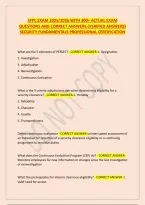 Sfpc Exam 2025&sol;2026 With 300&plus; Actual Exam &NewLine;Questions And Correct Answers &lpar;Verified Answers&rpar; &NewLine;Security Fundamentals Professional Certification