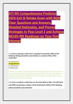 ATI RN Comprehensive Predictor 2026 Exit & Retake Exam with NGN 180 Clear Questions and Answers&comma; Detailed Rationales&comma; and Proven Strategies to Pass Level 3 and Achieve NCLEX-RN Readiness on Your First Attempt