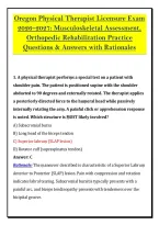 Oregon Physical Therapist Licensure Exam &NewLine;2026&ndash;2027&colon; Musculoskeletal Assessment&comma; &NewLine;Orthopedic Rehabilitation Practice &NewLine;Questions & Answers with Rationales