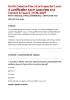 North Carolina Electrical Inspector Level II Certification Exam Questions and Correct Answers &vert; 2026&ndash;2027
