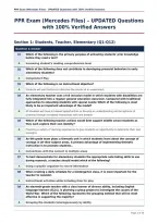 PPR Exam &lpar;Mercedes Files&rpar; &ndash; UPDATED Questions&NewLine;with 100&percnt; Verified Answers