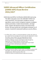 IAHSS Advanced Officer Certification &NewLine;&lpar;IAHSS-ADV&rpar; Exam Review &NewLine;2026&sol;2027 