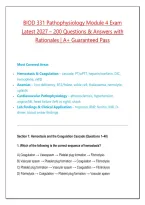 BIOD 331 Pathophysiology Module 4 Exam&NewLine;Latest 2027 &ndash; 200 Questions & Answers with&NewLine;Rationales &vert; A&plus; Guaranteed Pass