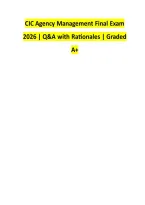 CIC Agency Management Final Exam &NewLine;2026 &vert; Q&A with Rationales &vert; Graded &NewLine;A&plus; 