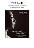 Test Bank for Abnormal Psychology&colon; An Integrative Approach&comma; 7th Edition by David Barlow&comma; V&period; Durand&comma; Chapter 1-16 &vert; All Chapters