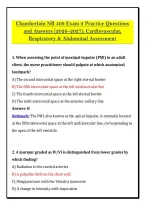 Chamberlain NR 509 Exam 2 Practice Questions &NewLine;and Answers &lpar;2026&ndash;2027&rpar;&colon; Cardiovascular&comma; &NewLine;Respiratory & Abdominal Assessment