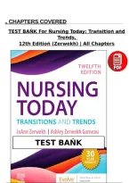 Test Bank For Nursing Today&colon; Transition and Trends&comma; 12th Edition by Zerwekh &vert;978-0443280054 &vert; All Chapters with Answers and Rationals