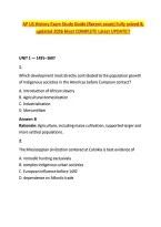 AP US History Exam Study Guide &lpar;Recent exam&rpar; Fully solved & &NewLine;updated 2026 Most COMPLETE Latest UPDATE&excl;&excl; 
