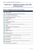 TLETA Test 1 &ndash; UPDATED Questions with 100&percnt;&NewLine;Verified Answers