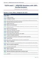 TLETA week 1 &ndash; UPDATED Questions with 100&percnt;&NewLine;Verified Answers