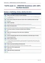 TLETA week 11 &ndash; UPDATED Questions with 100&percnt;&NewLine;Verified Answers