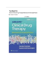 Test Bank - Abrams&rsquo; Clinical Drug Therapy&colon; Rationales for Nursing Practice&comma; 13th Edition &lpar;Frandsen&comma; 2024&rpar;Newest Edition