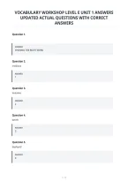 Vocabulary Workshop Level E Unit 1 Answers&NewLine;Updated Actual Questions With Correct&NewLine;Answers