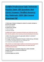 Certified Professional Safe Technician&NewLine;Practice Exam 100 Questions And&NewLine;Correct Answers &lpar;Verified Answers&rpar;&NewLine;Plus Rationales 2026 Q&A Instant&NewLine;Download Pdf