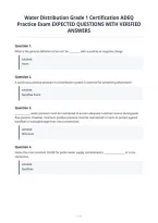 Water Distribution Grade 1 Certification ADEQ&NewLine;Practice Exam EXPECTED QUESTIONS WITH VERIFIED&NewLine;ANSWERS