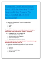 Flexographic Certification Program&NewLine;Practice 100 Questions And Correct&NewLine;Answers &lpar;Verified Answers&rpar; Plus&NewLine;Rationales 2026 Q&A Instant&NewLine;Download Pdf