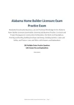 Alabama Home Builder Licensure Exam &NewLine;Practice Exam&NewLine;Residential Construction Business&comma; Law and Technical Knowledge for the Alabama &NewLine;Home Builder Licensure Examination&colon; Licensing and Business Practice&comma; Contracts and &NewLine;Project Management&comma; Construction Mat