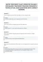Water Treatment Plant Operator Volume 2&NewLine;Specialized Treatment Processe Frequently&NewLine;Tested Actual Exam Questions With Correct&NewLine;Answers