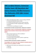 SME Certified Robotics Technician Practice Exam 100 Questions And Correct Answers &lpar;Verified Answers&rpar; Plus Rationales 2026 Q&A Instant Download Pdf