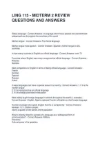 Ling 115 - Midterm 2 Review Questions And Answers