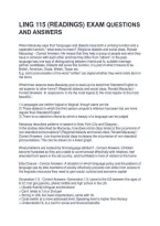 Ling 115 &lpar;Readings&rpar; Exam Questions And Answers