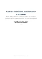 California Instructional Aide Proficiency &NewLine;Practice Exam&NewLine;Reading&comma; Writing&comma; Mathematics and Instructional Support Skills for California &NewLine;Instructional Aides and Paraprofessionals Review with Answers and Explanations&NewLine;200 Multiple-Choice Practice Questio