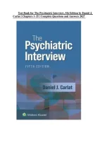 Test Bank for The Psychiatric Interview&comma; 5th Edition by Daniel J&period; Carlat &vert; ISBN 9781975212971 &vert; Chapters 1&ndash;35