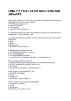 Ling 115 Final Exam Questions And Answers