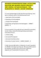 Advanced Pathophysiology Exam 1 Actual Exam &NewLine;Questions And Answers Updated 2026&sol;2027 &vert; &NewLine;100&percnt; Verified &vert; Detailed Rationales &ndash; Pass &NewLine;Guaranteed A&plus; Graded &vert; Instant Download 