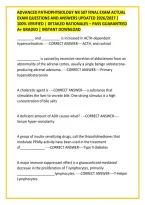 Advanced Pathophysiology Nr 507 Final Exam Actual &NewLine;Exam Questions And Answers Updated 2026&sol;2027 &vert; &NewLine;100&percnt; Verified &vert; Detailed Rationales &ndash; Pass Guaranteed &NewLine;A&plus; Graded &vert; Instant Download 