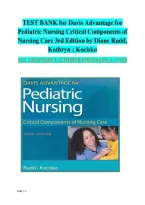 Test Bank For Davis Advantage for Pediatric Nursing&colon; Critical Components of Nursing Care 3rd Edition by Kathryn Rudd & Diane M&period; Kocisko ISBN 9781719645706 Chapters&lpar;1 to 22&rpar;