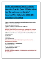 Onsite Wastewater System Installer&NewLine;Licensing Practice Exam 100 Questions&NewLine;And Correct Answers &lpar;Verified&NewLine;Answers&rpar; Plus Rationales 2026 Q&A&NewLine;Instant Download Pdf