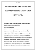 The CSET Spanish Subtest V &lpar;Exam Code 149&rpar; evaluates candidates seeking a California teaching credential in Spanish on their knowledge of Hispanic&sol;Latino geography&comma; historical movements&comma; socio-political developments&comma; literary traditions&comma; fine arts&comma; and cu