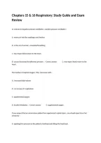 Chapters 15 & 16 Respiratory&colon; Study Guide and Exam Review
