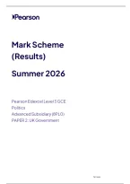 Edexcel AS Level Politics Paper 2 2026 Past Paper - Mark Scheme PDF