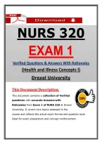 NURS 320 Exam 1 &ndash; Health and Illness Concepts I Drexel &lpar;Latest 2026&sol;2027&rpar; Actual Questions & Answers to Pass &lpar;Updated PDF&rpar;