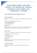 Nccco Mobile Crane - Test Bank 2026&sol;2027 &vert; 250 Verified Q&A &vert; Detailed Rationales &vert; Ngn-Aligned &vert; Pass Guaranteed &ndash; A&plus; Graded