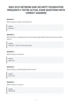 Wgu D315 Network And Security Foundation&NewLine;Frequently Tested Actual Exam Questions With&NewLine;Correct Answers&NewLine;