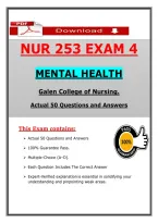NUR 253 Exam 4 &ndash; Mental Health Galen &lpar;Latest 2026&sol;2027&rpar; Actual Questions & Answers &lpar;A&plus; Graded&rpar; &vert; Updated PDF
